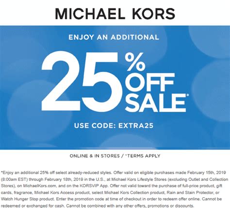 michael kors extra discount code